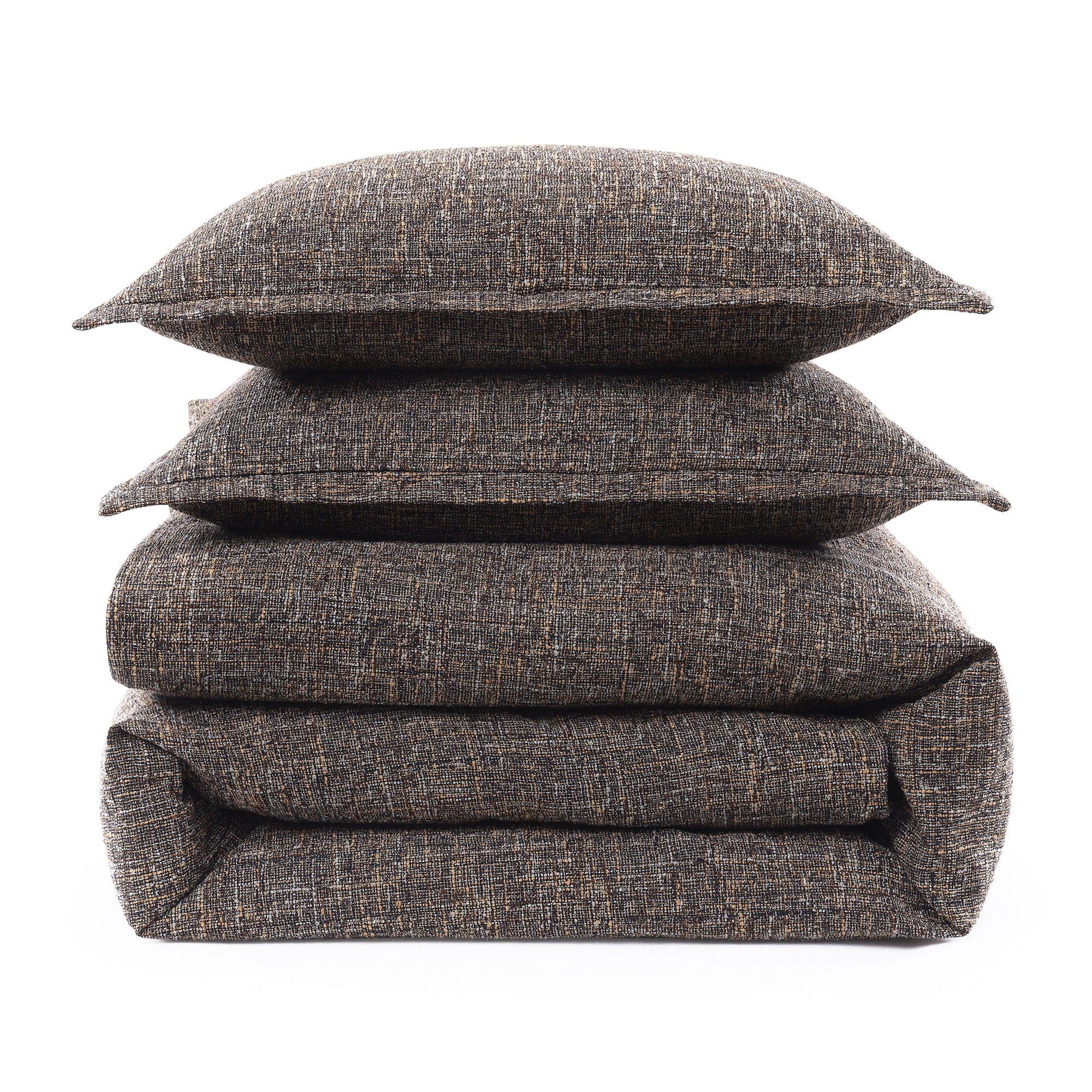 Tweed - Twin Duvet Cover Set (Set of 2) - Brown