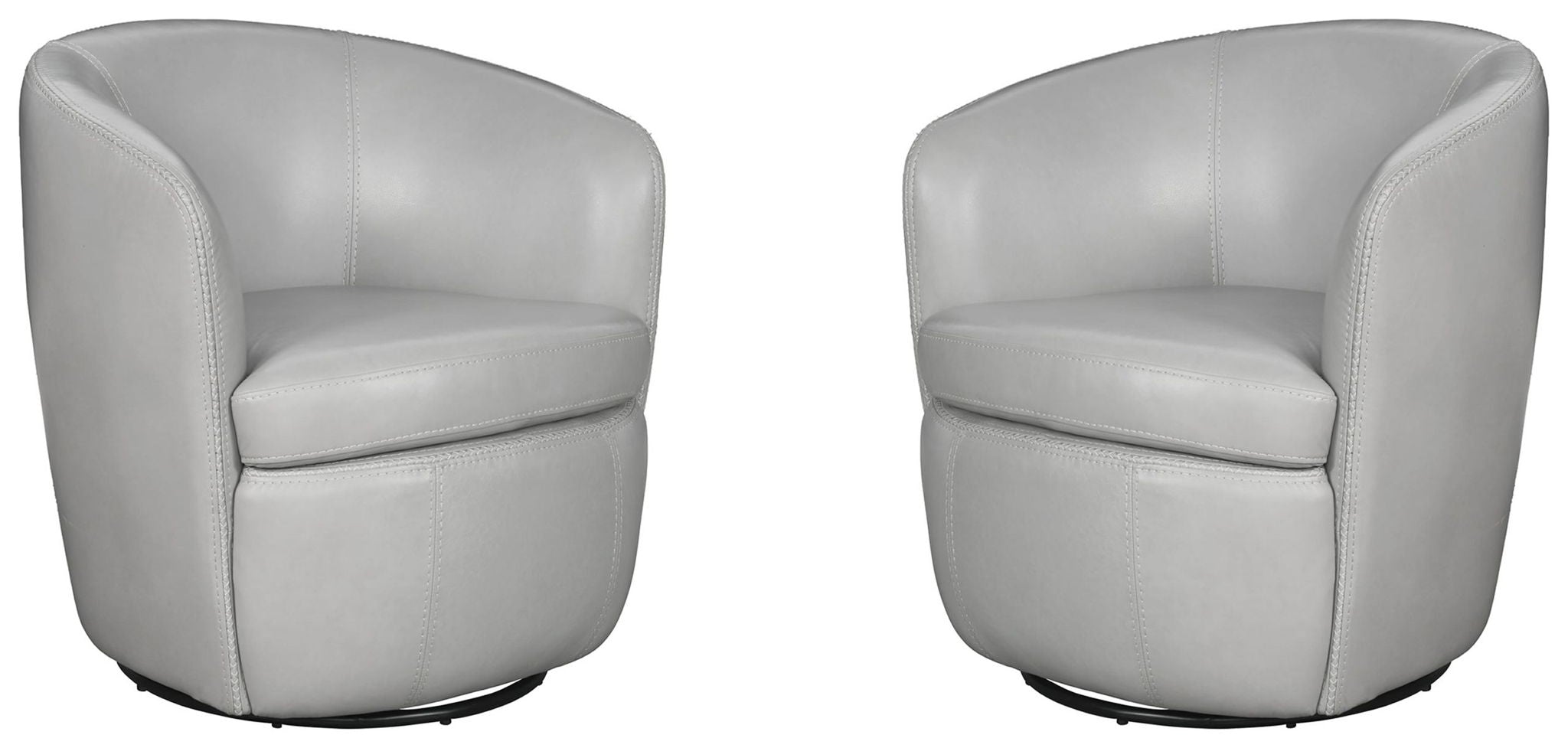 Barolo - 100% Italian Leather Swivel Club Chair (Set of 2)