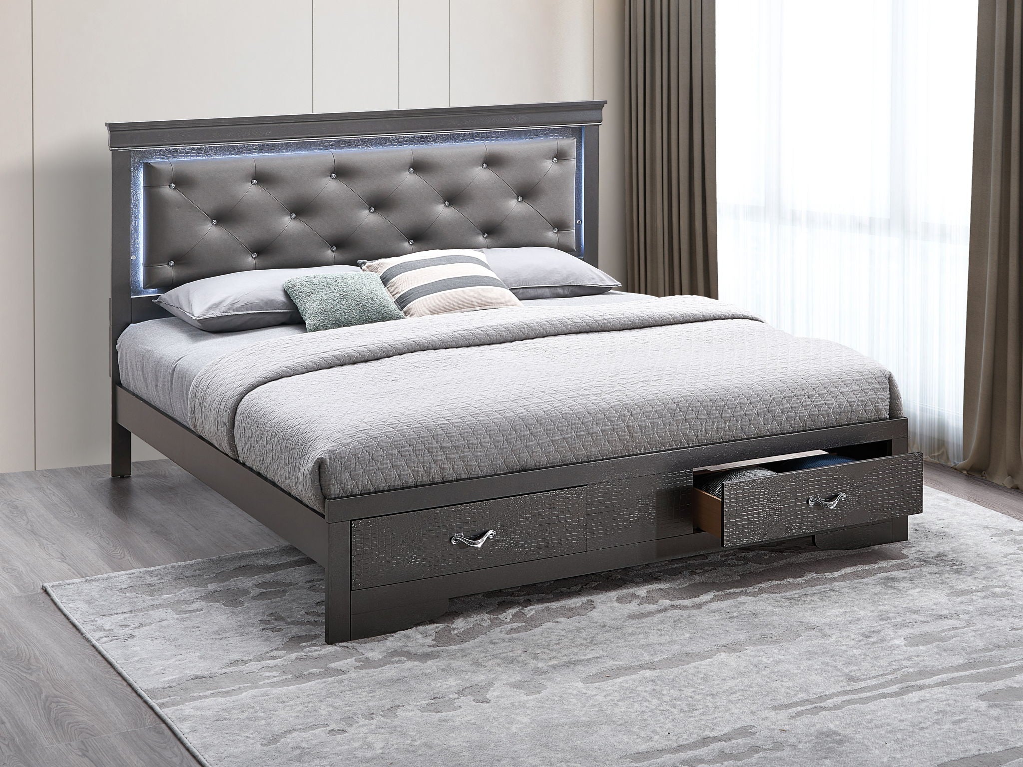 Glory Furniture - Lorana - Storage Bed With LED
