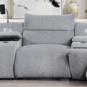 Fullar - Modular Power Motion Armless Recliner - Light Gary Chenille