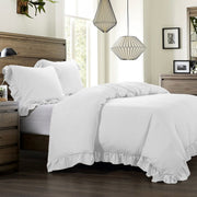 Lily - King Washed Linen Comforter Set (Set of 3) - White