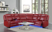 U37 - 3 Piece Power Reclining Sectional (2 Power) - Red