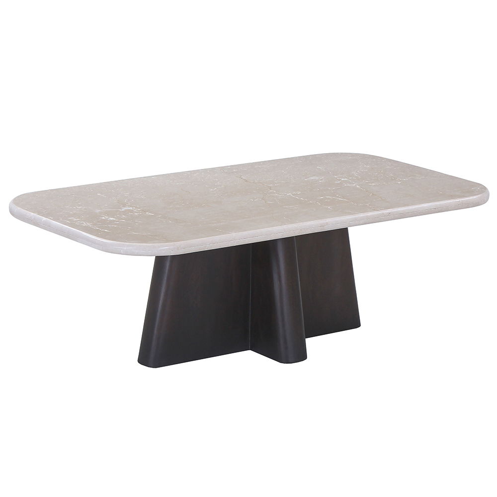 Jacory - Coffee Table With Bottocino Marble Top - Espresso