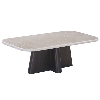 Jacory - Coffee Table With Bottocino Marble Top - Espresso