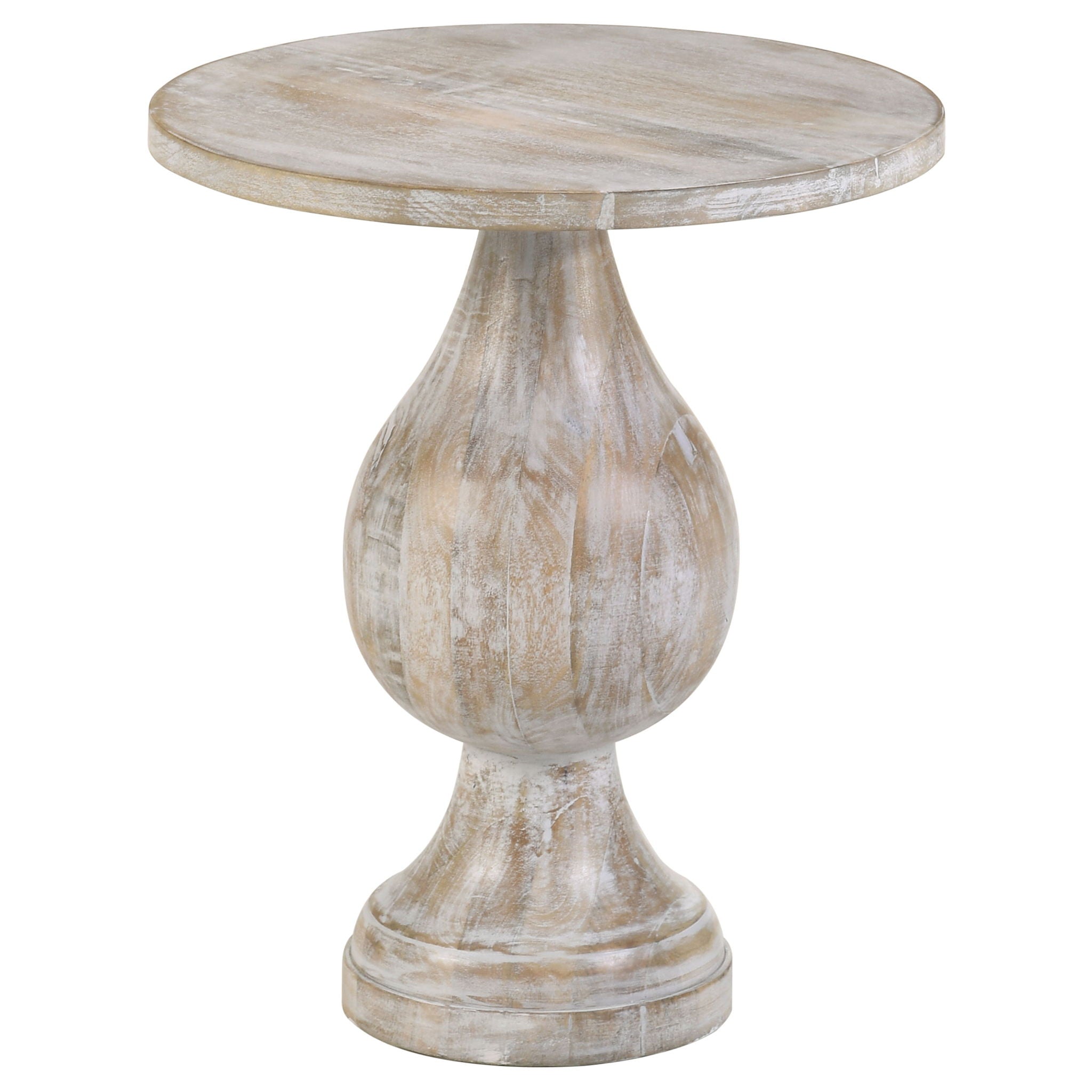 Pedestal Accent Table Elegant Round Top Table - Ivory