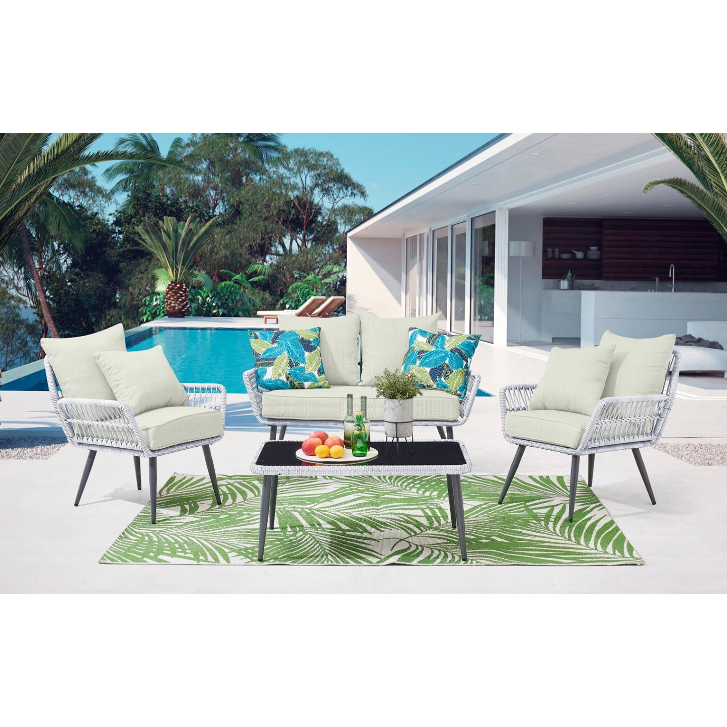Portofino - 4 Piece Outdoor Conversation Set