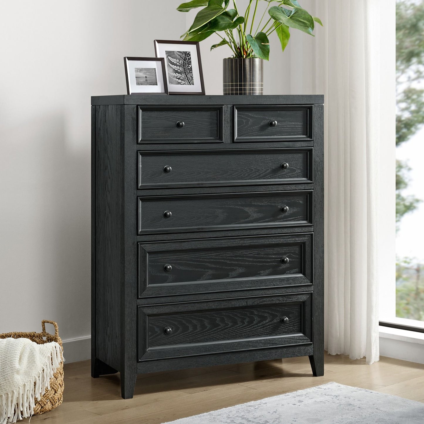 6 Drawer Chest With Knobs And Smooth Slides