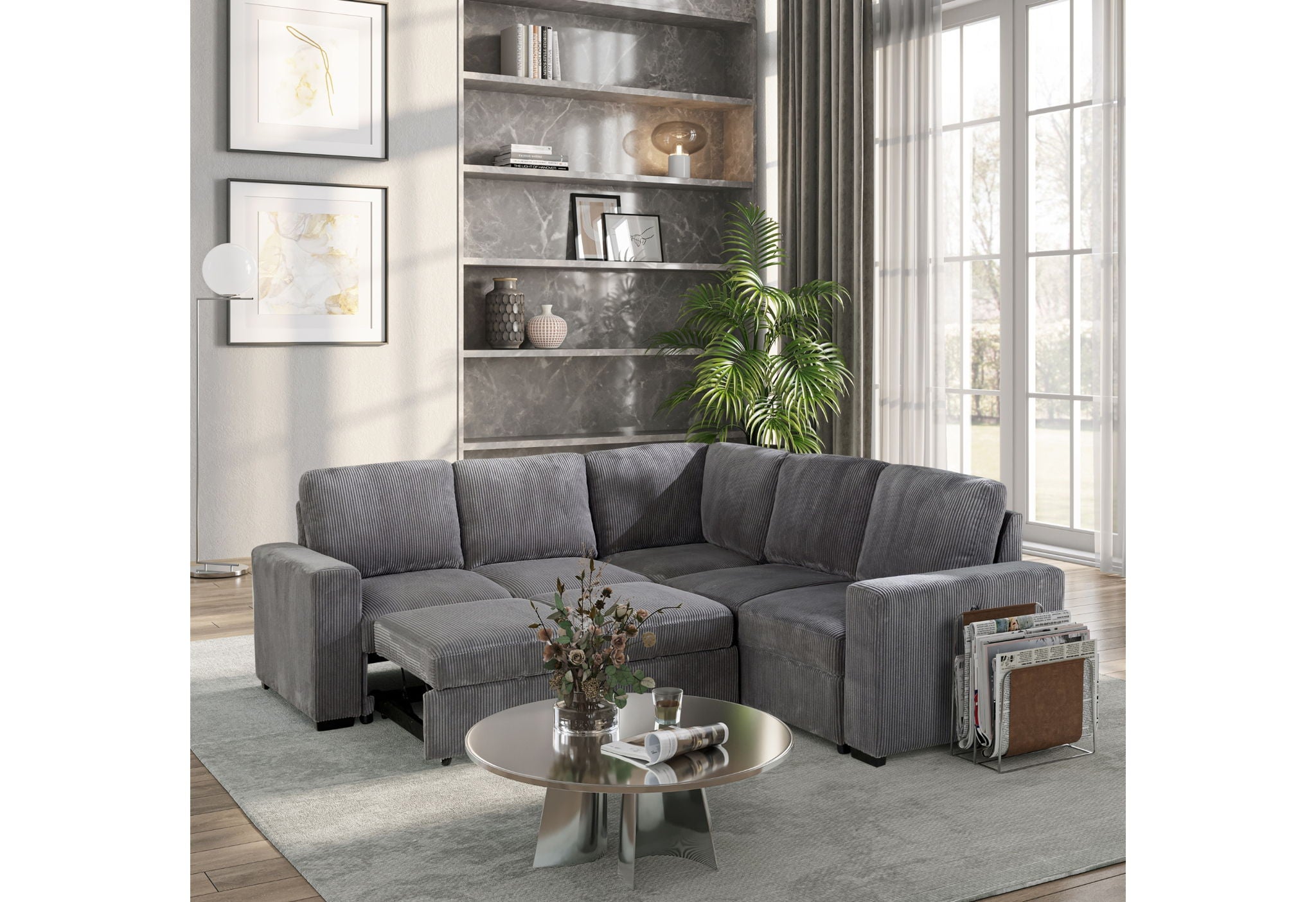 U2660 Sectional Without Chaise And With Pull Out Sofa Bed