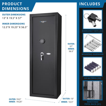 7.87 Cubic Ft Keypad Rifle Safe - Black