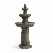 3 Tier Outdoor Garden Fountain With LED Lights - Gray