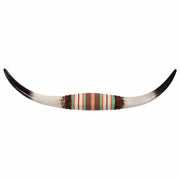 Wall Décor - 9" x 33" Longhorn Southwestern Wall Sculpture With Felt Wrap  - White