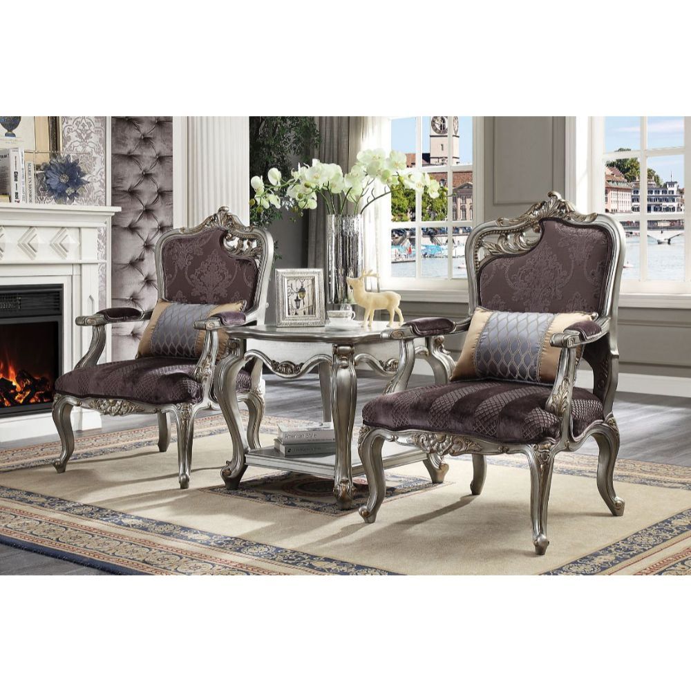 Picardy - Chair - Velvet & Antique Platinum