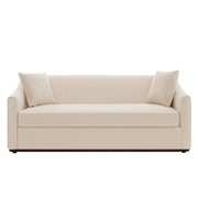 3 Seater Sofa With Wrap Around Armrests And Throw Pillows, For Living Room - Oatmeal