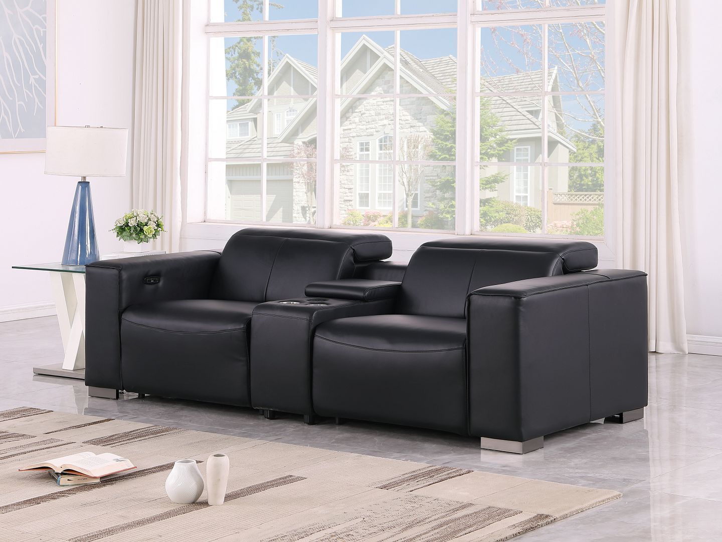 1208 - Dual Power Reclining Console Loveseat