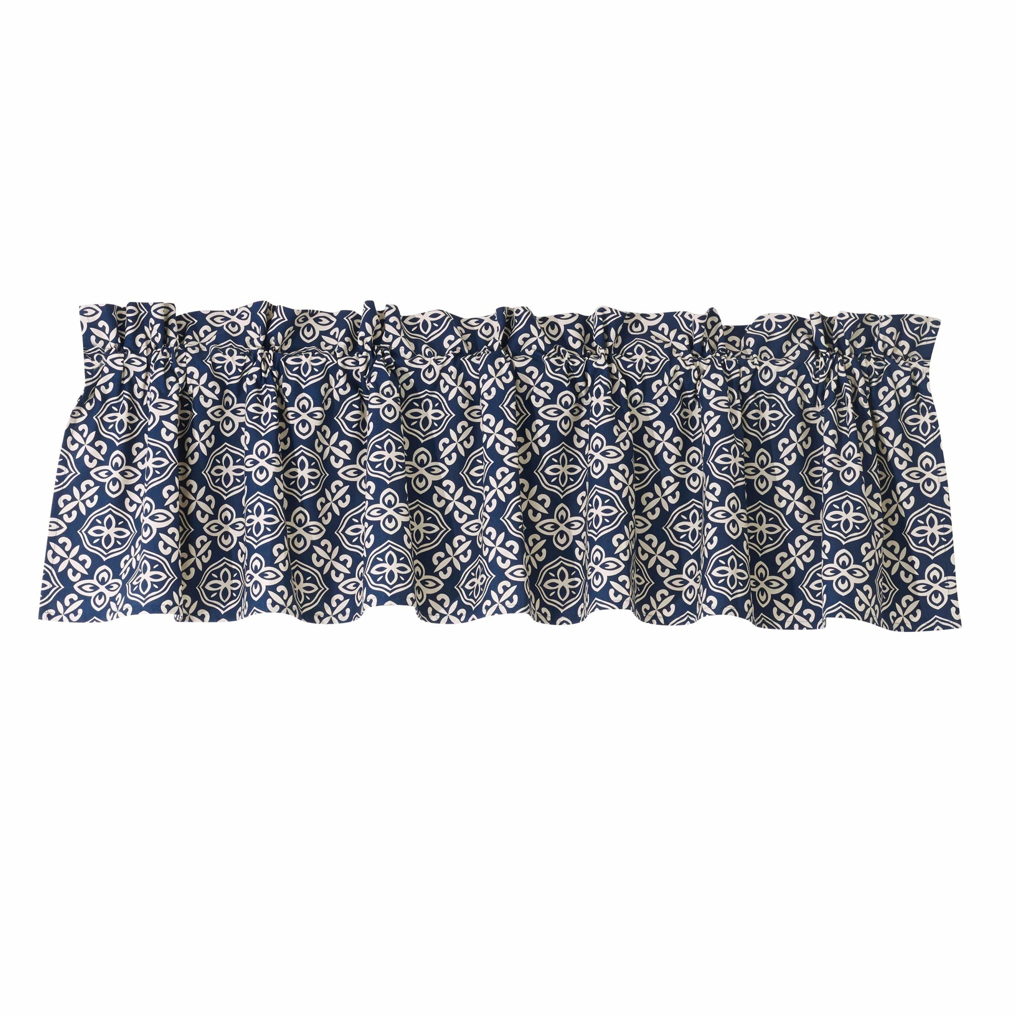 St. Clair - Printed Cotton Valance - Navy / White
