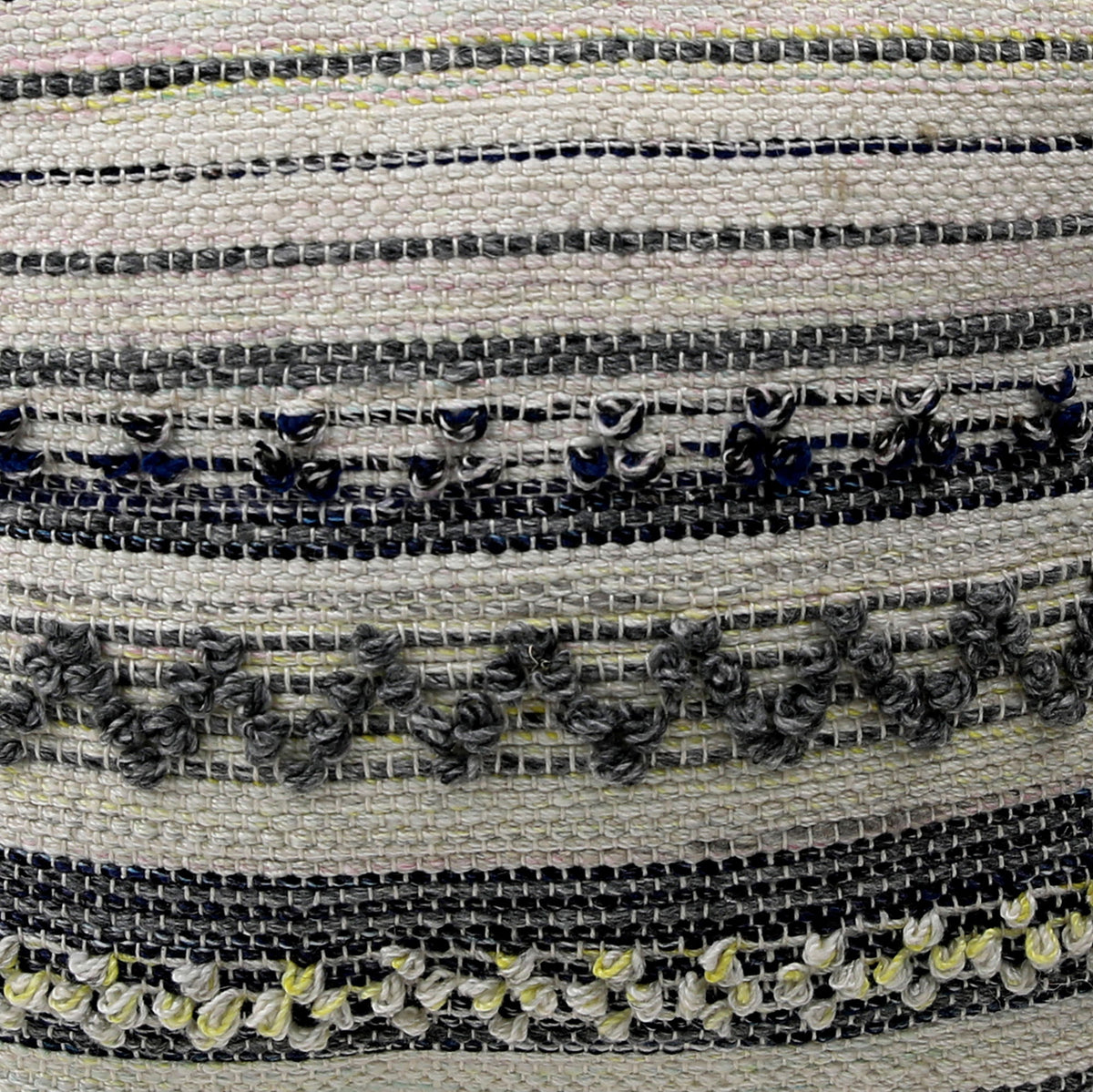 Elsie - Outdoor Pouf - Multicolor Gray And White