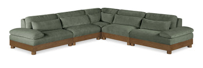 Turin - Fabric Upholstered 5 Piece Modular Sectional