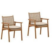 Alea - Outdoor Dining Chair (Set of 2) - Natural And Beige