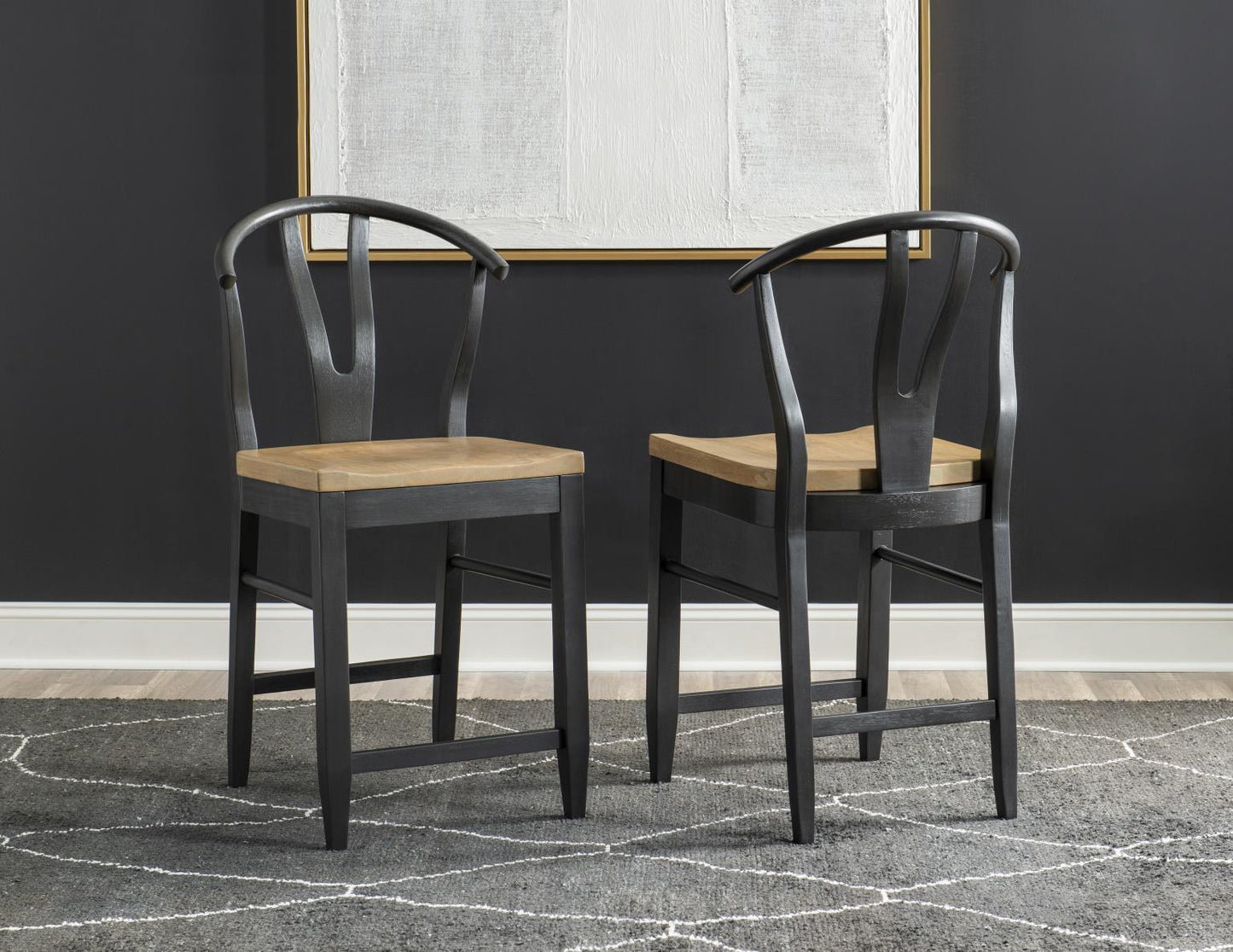 Franklin - Wishbone Back Counter Height Chair (Set of 2) - Harvest Oak
