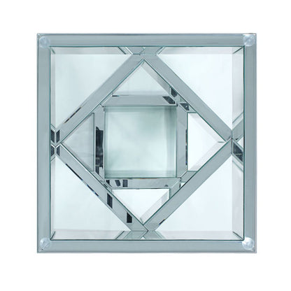 Noralie - 24" X 24" End Table - Mirrored & Faux Diamonds