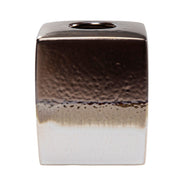 Gilded Stoneware - Tissue Box Cover - White / Brown
