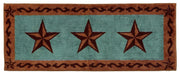 Rustic Star - 3-Star Scroll Motif Rug 2 Per Carton - Turquoise