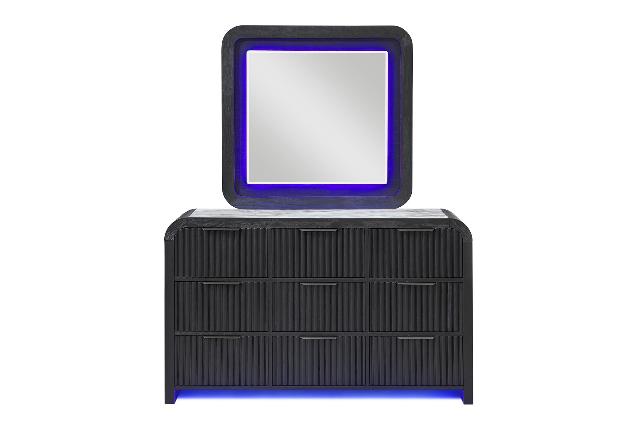 Beckett - Mirror With LED - Black / White