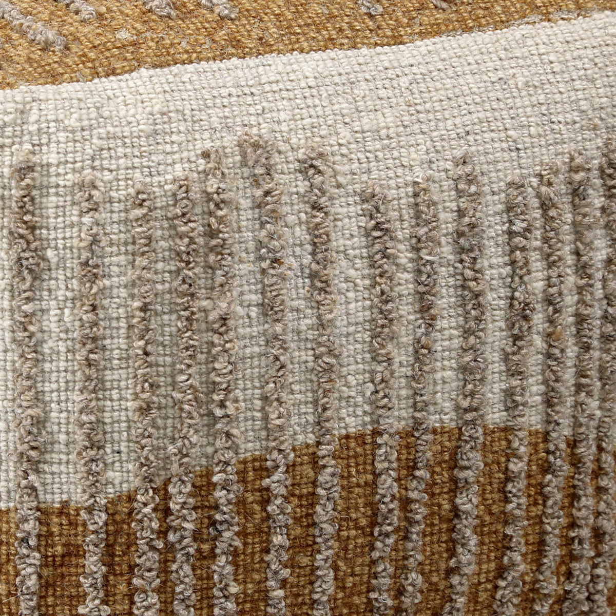 Eugene - Pouf - Dark Mustard And Beige