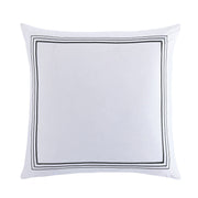 Border Embroidery - Euro Sham - White / Black