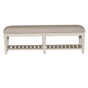 Heartland - Bed Bench - Antique White / Tobacco Tops