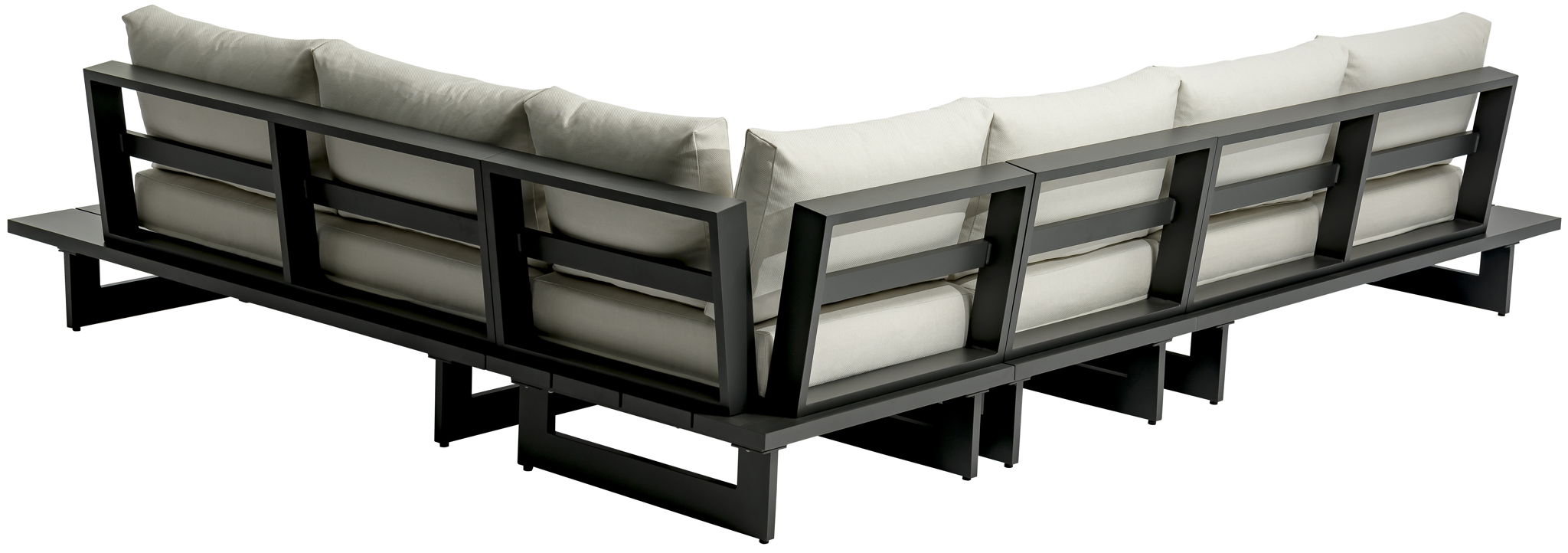 Maldives - 4 Piece Water Resistant Outdoor Patio Modular Sectional With Gray Base