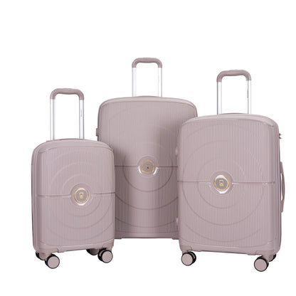 3 Piece Set Expandable Hardshell Suitcase Double Spinner Wheels