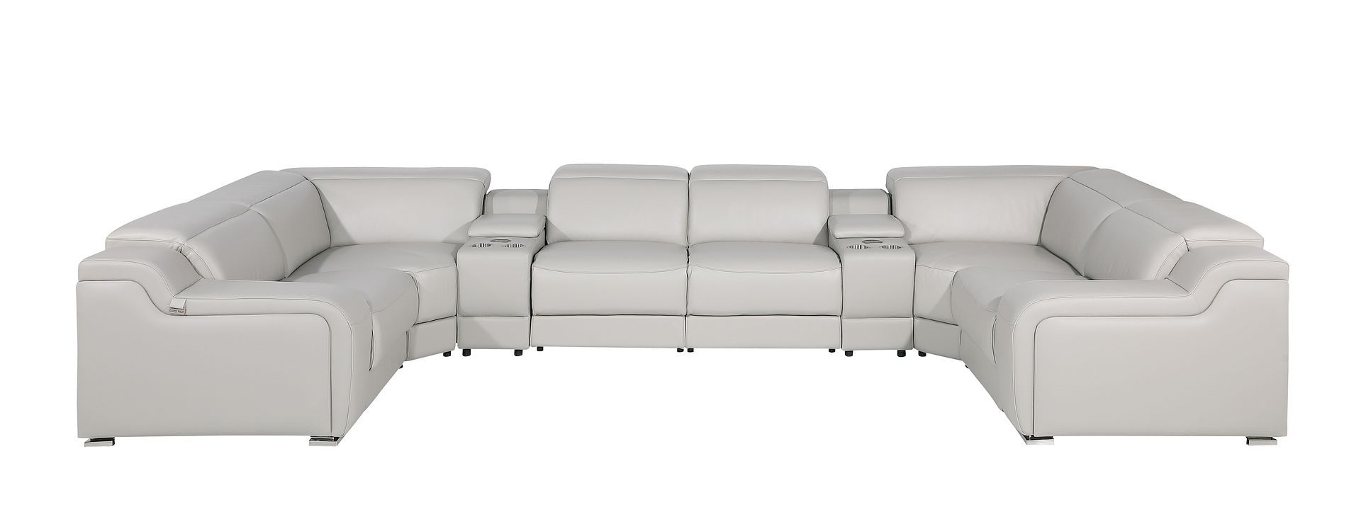 1116 - 8-Piece U-Shaped Sectional Sofa In With 4 Power Recliners & Power Headrest