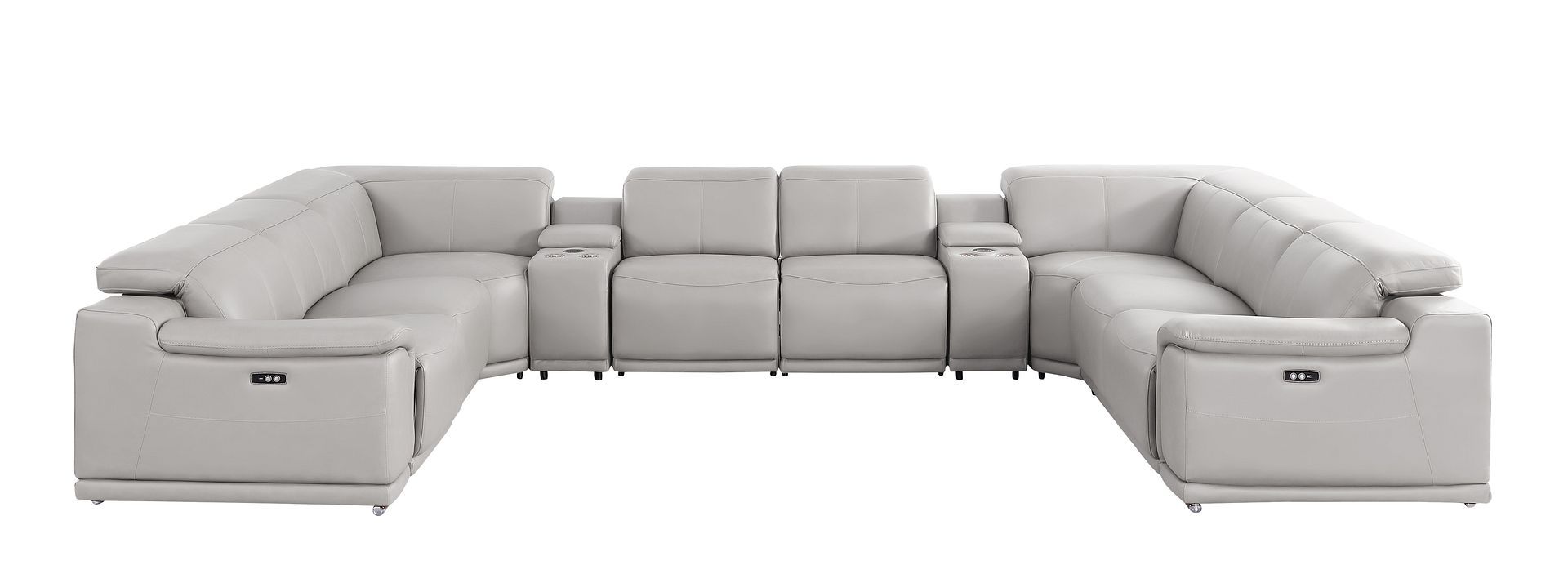 2679 - 10-Piece U-Shaped Power Reclining Sectional In Genuine Leather (4 Recliners)