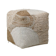 Emmeline - Pouf - Natural And Ivory