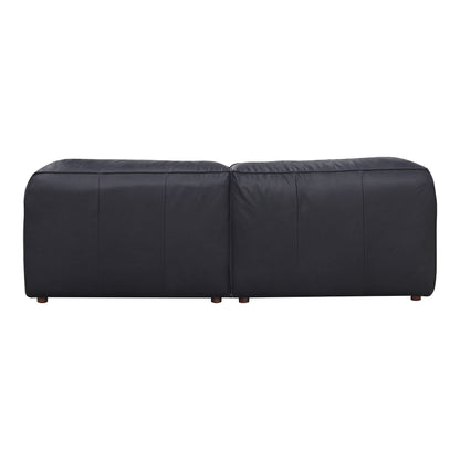 Form - Nook Modular Leather Sectional - Vantage Black