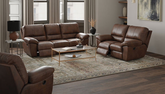 Stetson - Power Lay Flat Reclining Sofa - Walnut