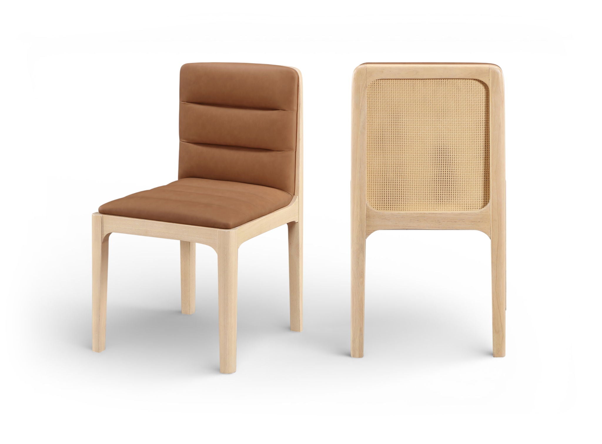 Ellis - Vegan Leather Upholstered Dining Chair (Set of 2) - Natural Base