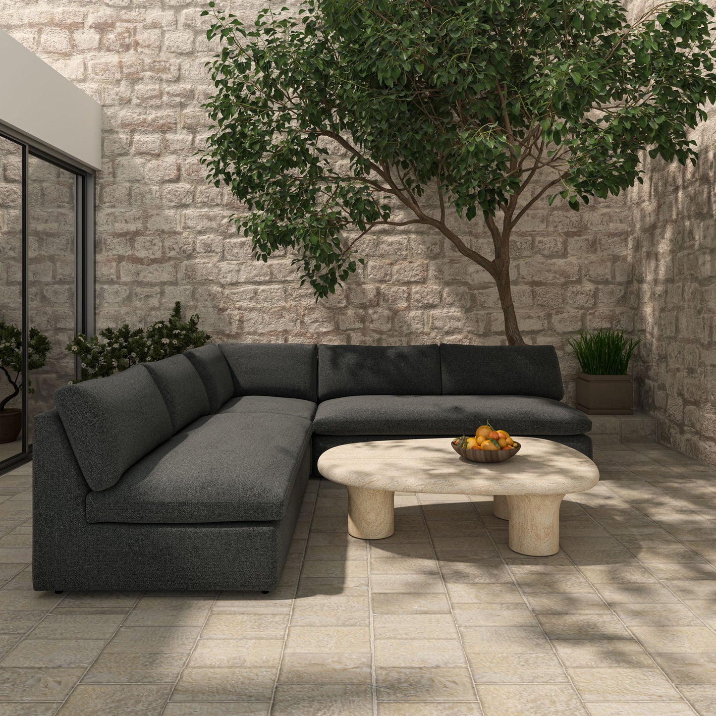 Miles - 5 Piece Outdoor Modular - Charcoal
