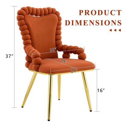 Puffy Bubble, Ball Chain Chair With Armrests For Dining Room (Set of 2)