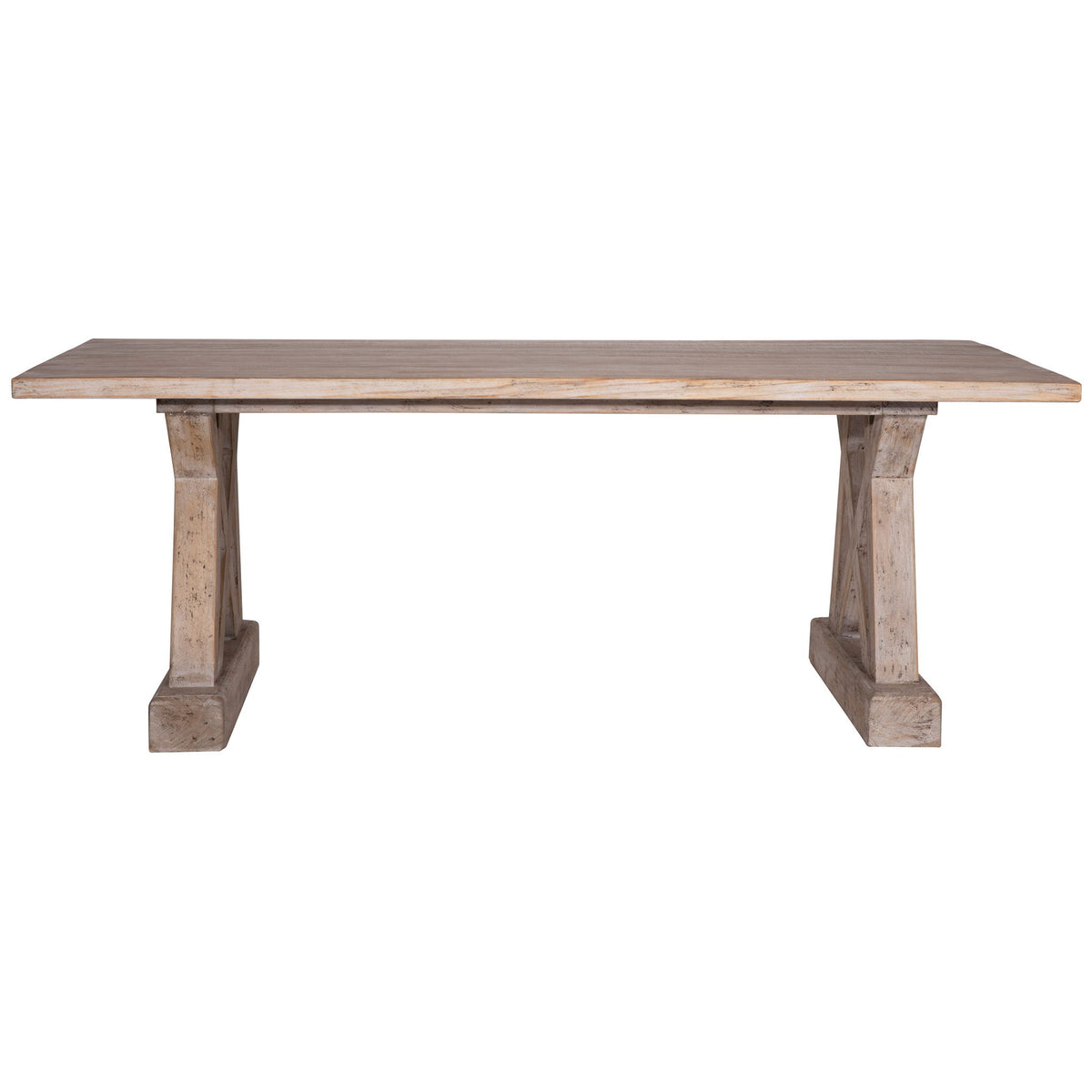 Paredes - Rectangle Dining Table 82" - Light Warm Wash With Water