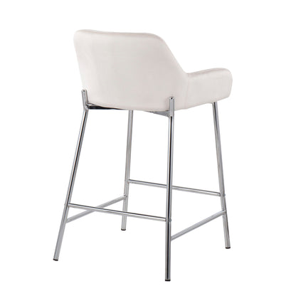 Daniella - Contemporary Fixed Height Counter Stool With Metal Legs (Set of 2)