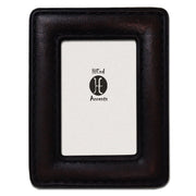 Picture Frame - 4" x 6" Grained Leather With Stitching  - Black