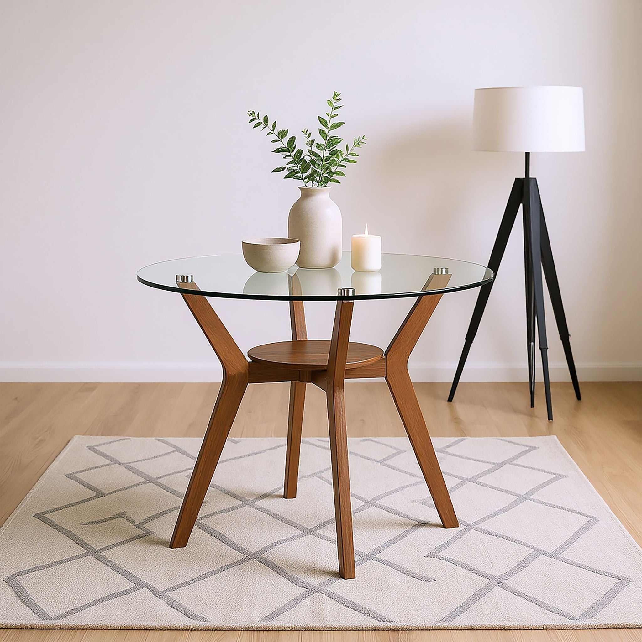 Oscar Round Glass Dining Table