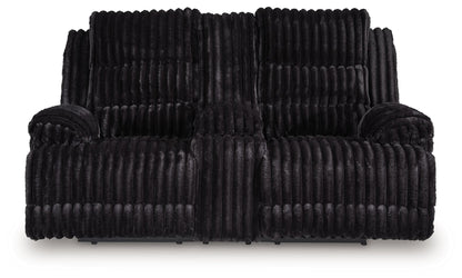 Rhine Falls - Onyx - Double Reclining Power Loveseat With Console