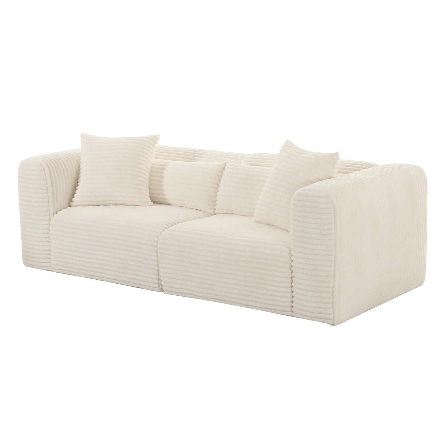 Tarra - Fluffy Oversized Corduroy Modular Loveseat