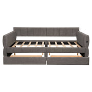 Upholstered Platform Bed With USB Charging