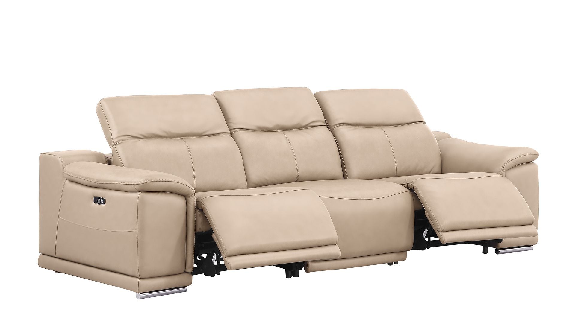 2679 - Power Reclining Sofa, Loveseat & Chair Set In Genuine Leather (5 Recliners)