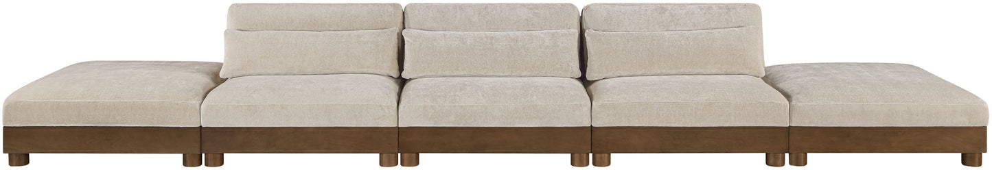 Turin - Chenille Fabric Upholstered Modular Sectional - Taupe