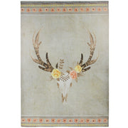 Desert Skull - 20" x 29.5" Bohemian Canvas Wall Art 4 Per Carton - Cream